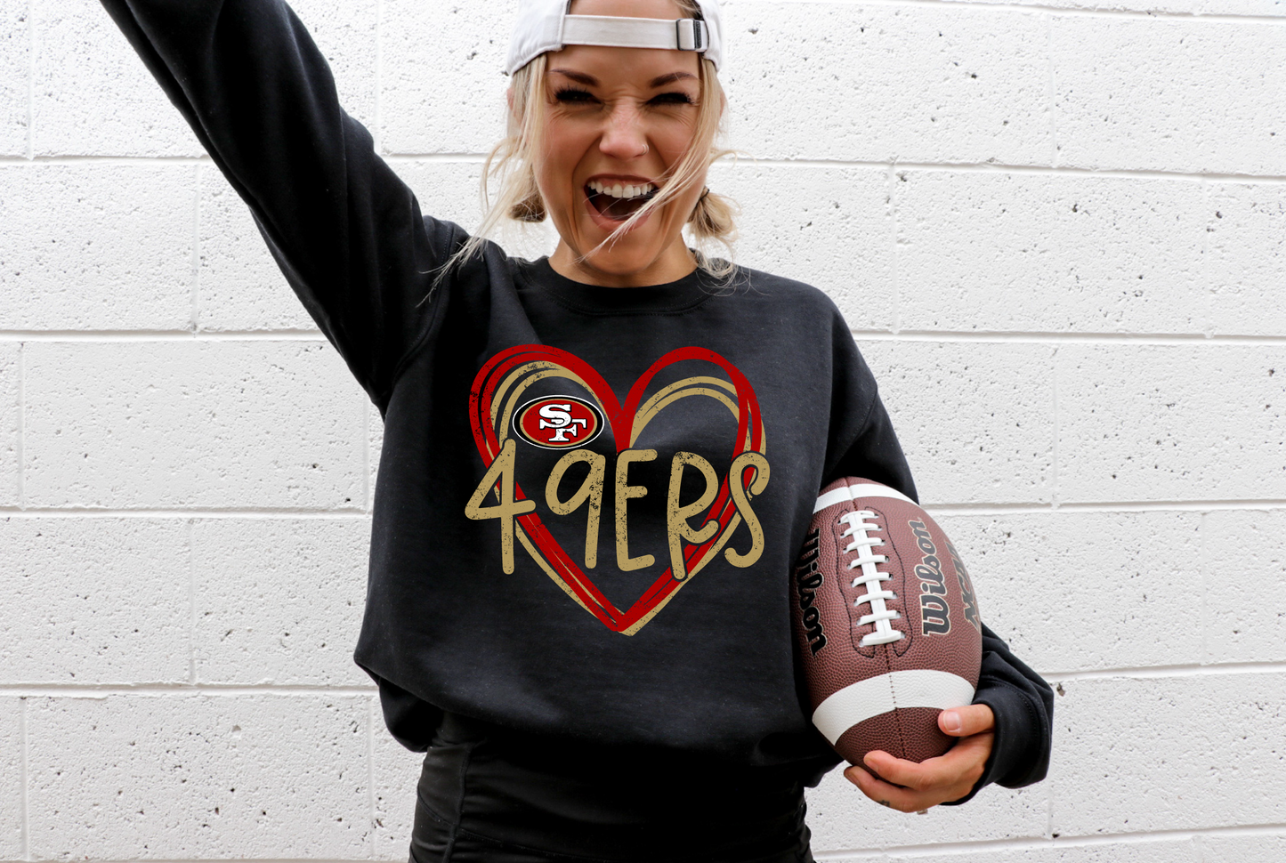 Double Heart 49ers Sweatshirt