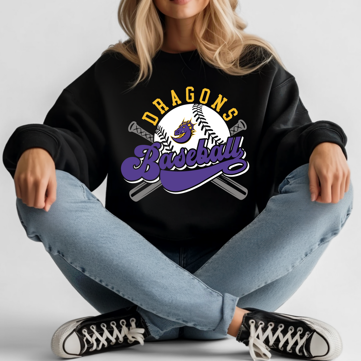 Johnston Dragons Retro Baseball Sweatshirt