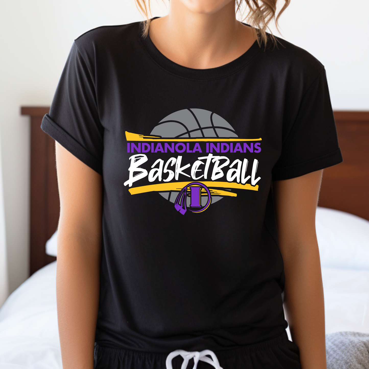 Indianola Indians Basketball Swash T-Shirt