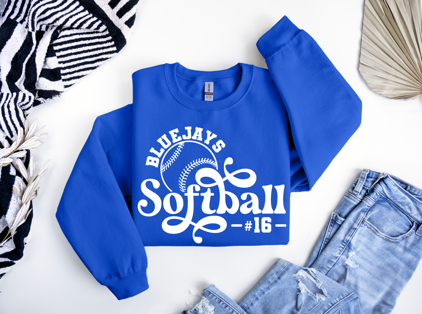 Softball Vintage Bluejays Sweatshirt