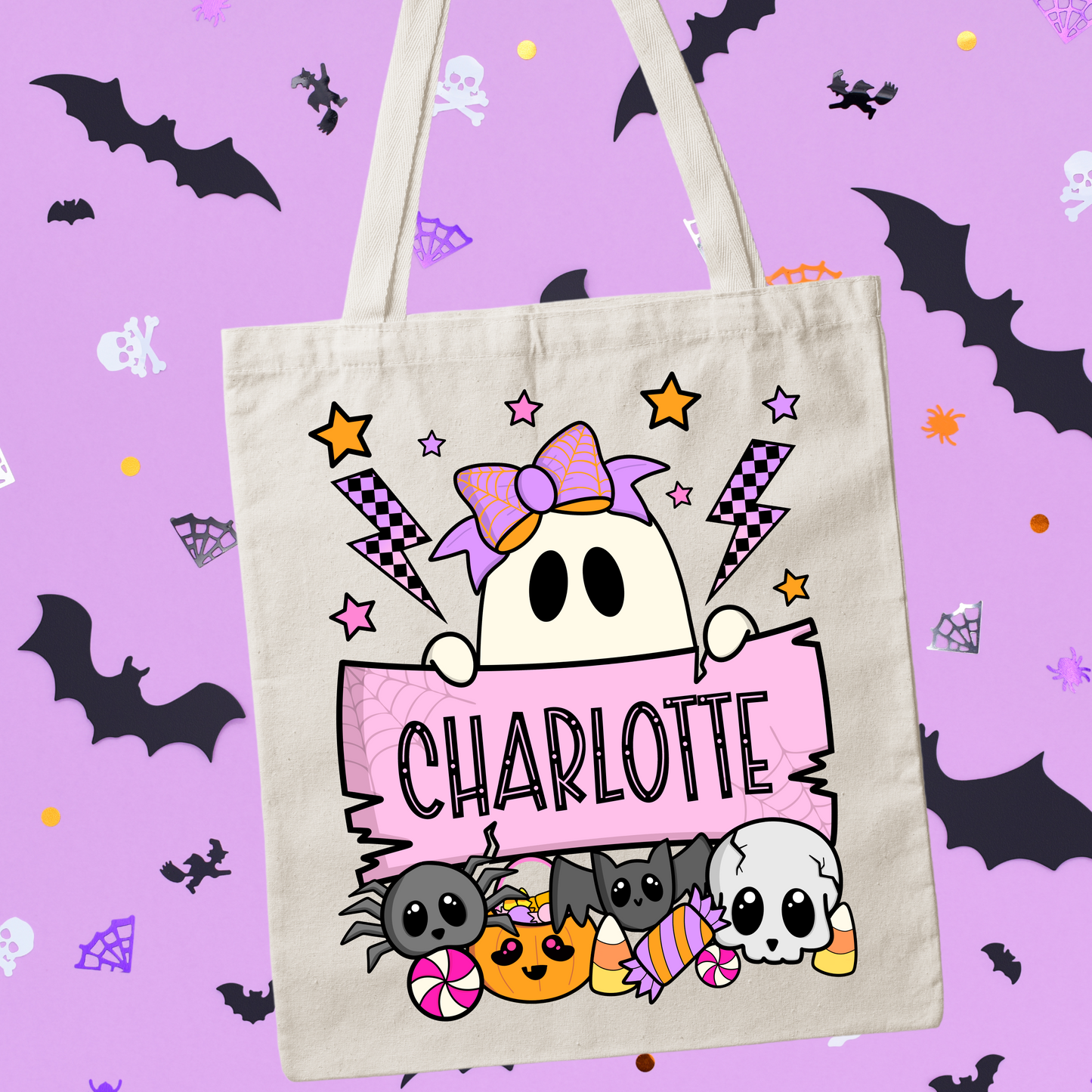 Personalized Trick or Treat Tote Bag