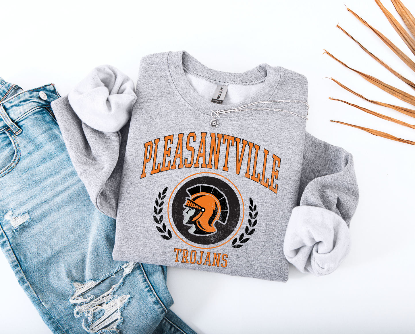 Pleasantville Trojans Crest Sweatshirt