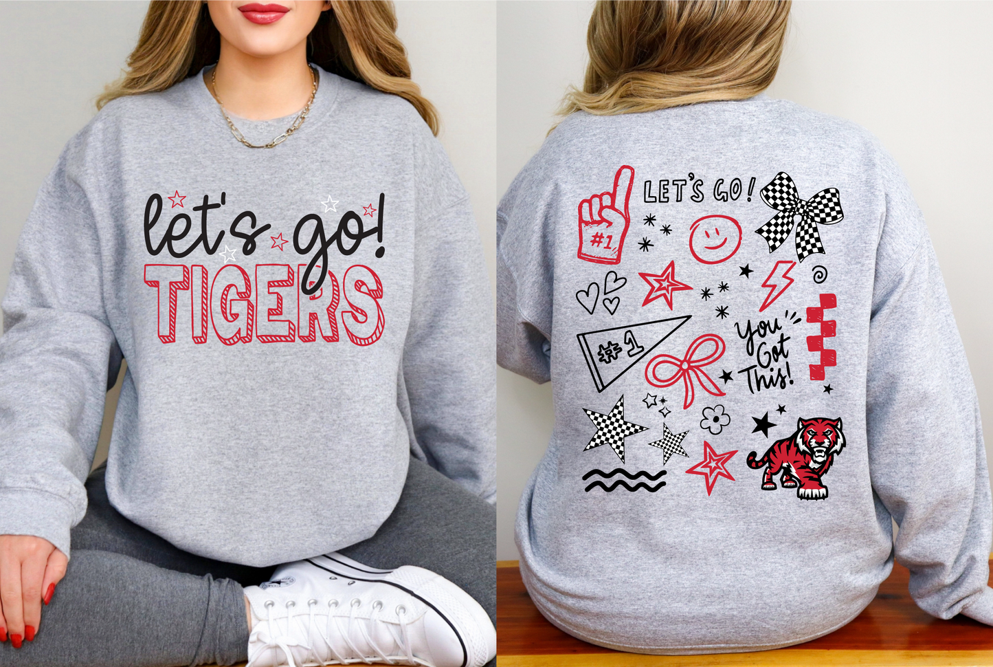 Let's Go Tigers Doodle Sweatshirt