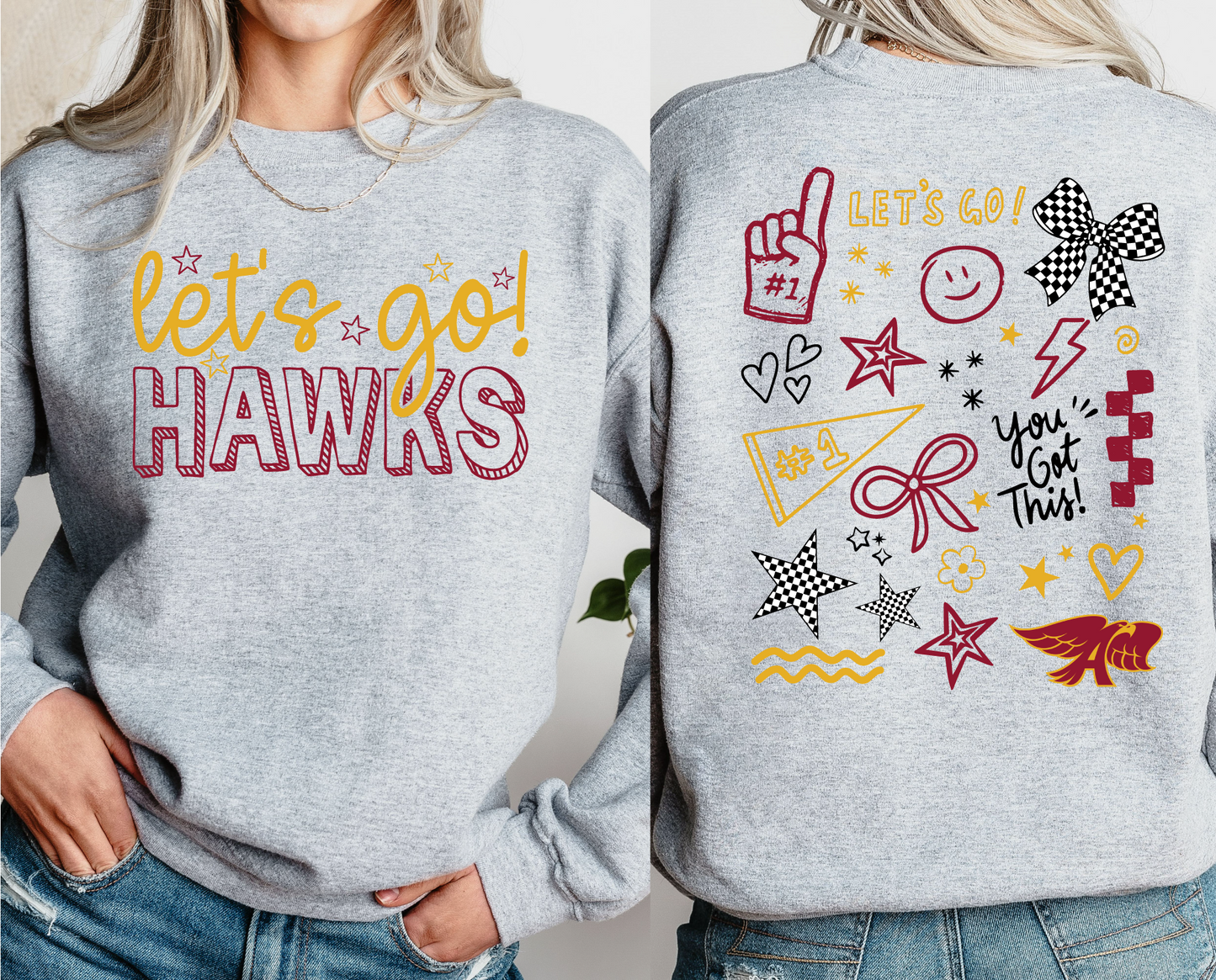 Let's Go Ankeny Hawks Doodle Sweatshirt