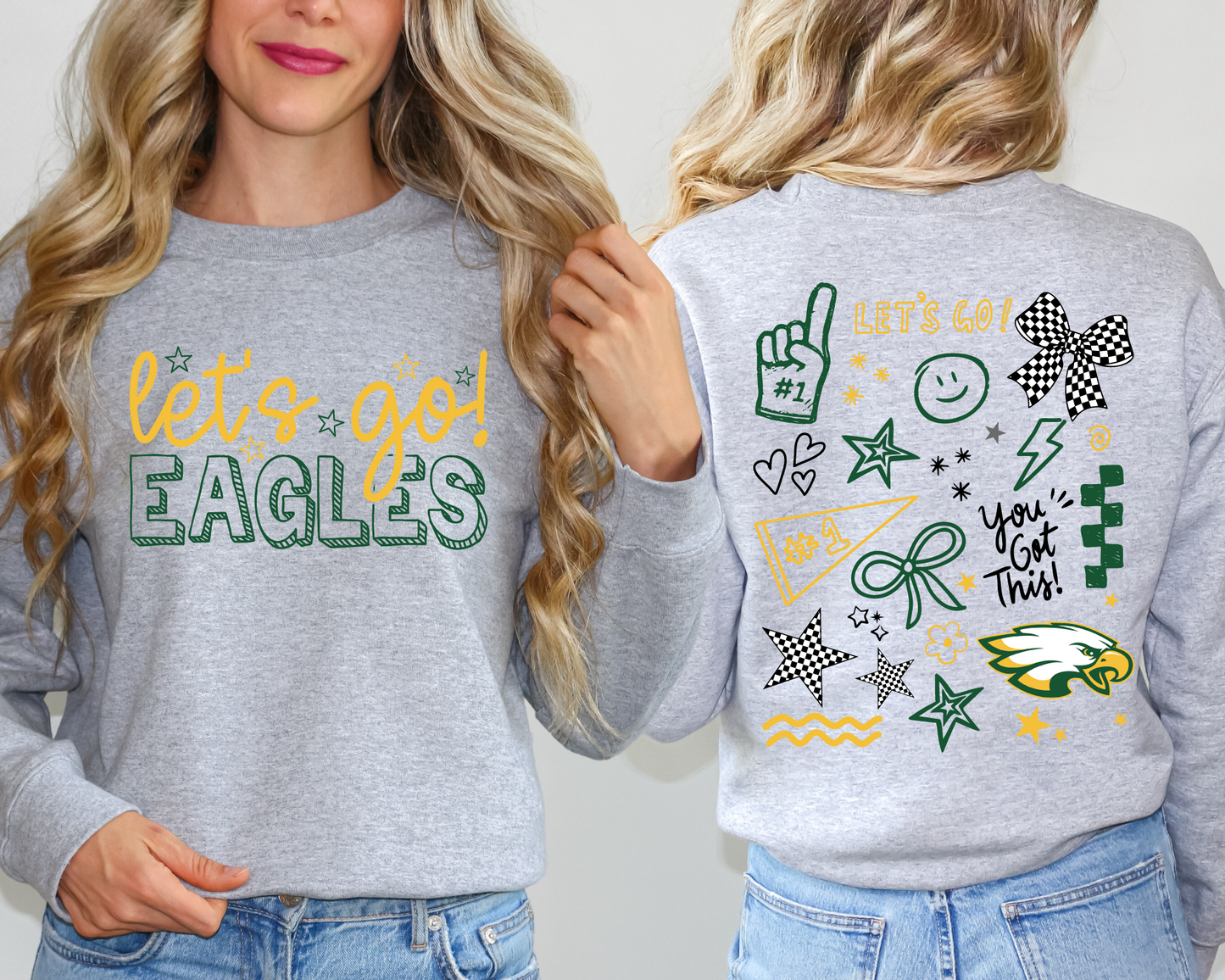 Let's Go Eagles Doodle Sweatshirt