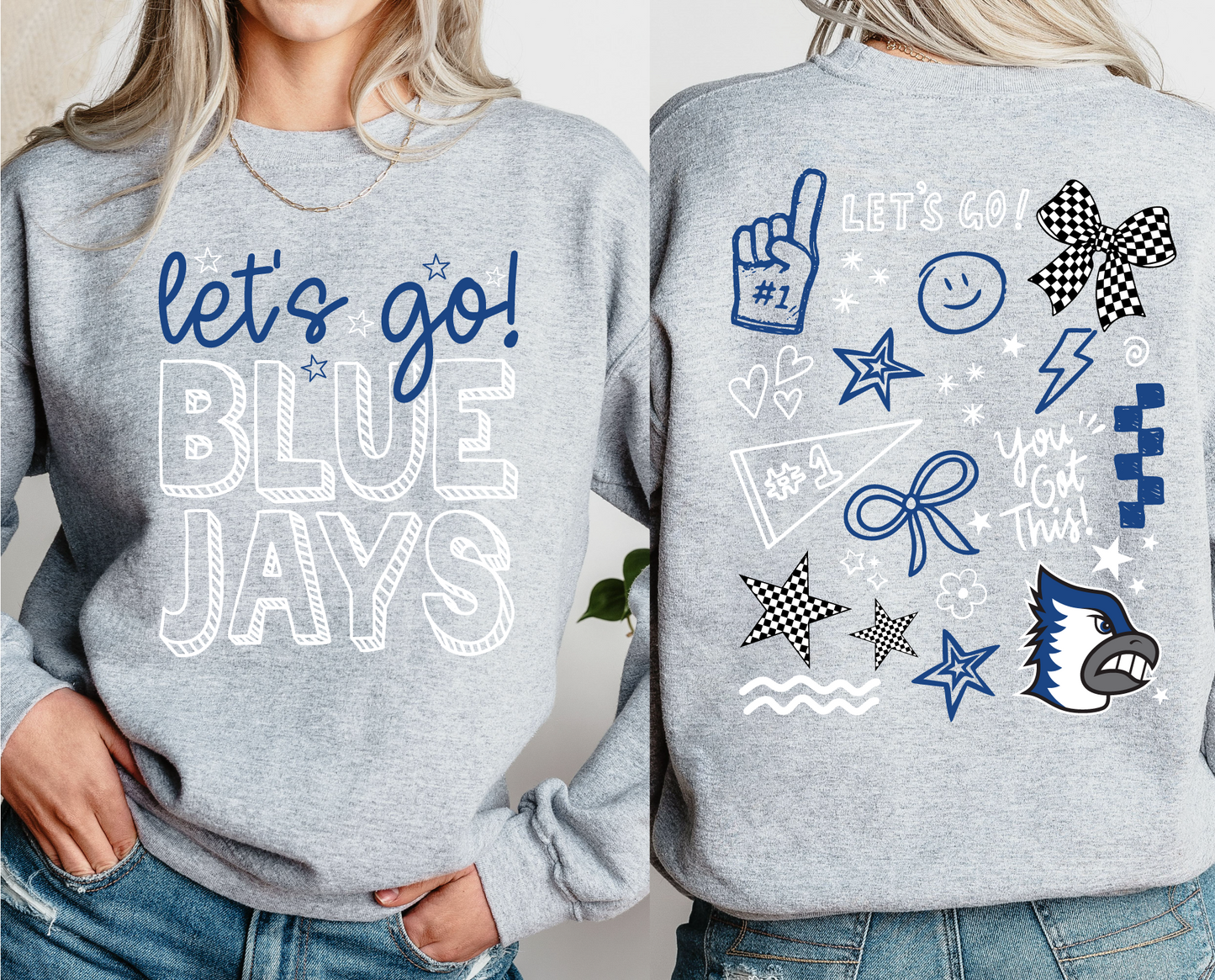 Let's Go Bluejays Doodle Sweatshirt