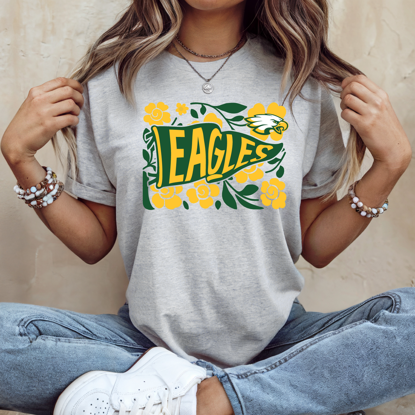 Saydel Eagles Floral Pennant T-Shirt