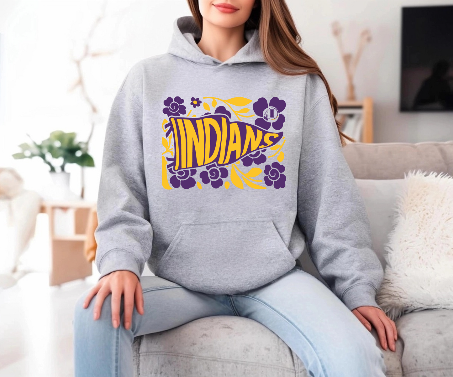 Indianola Indians Floral Pennant Sweatshirt