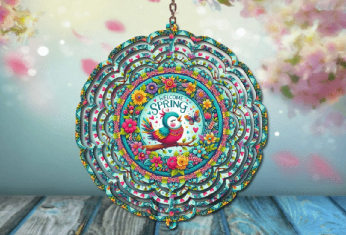 Welcome Spring Wind Spinner