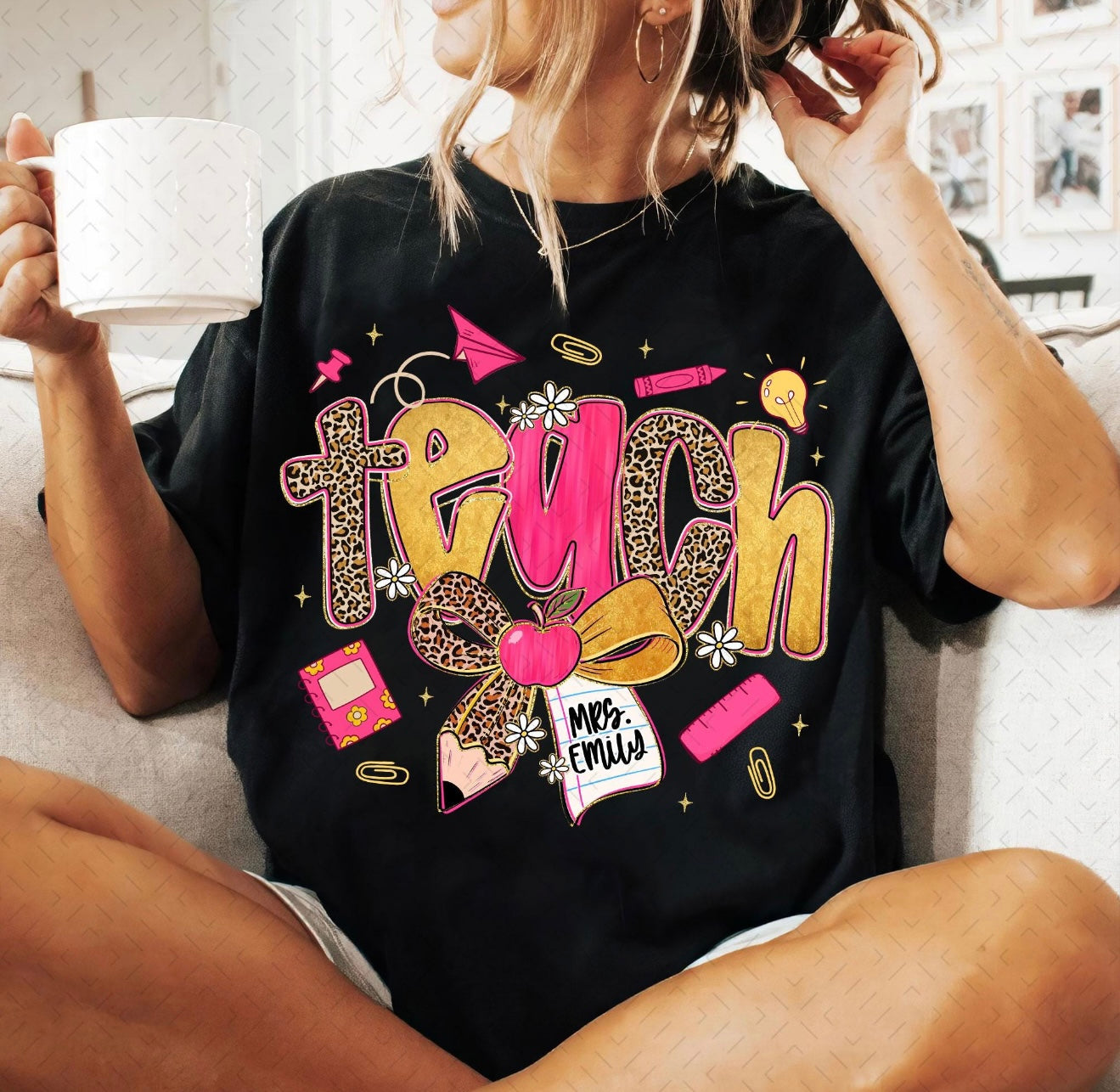 Leopard Teach Personalized T-shirt