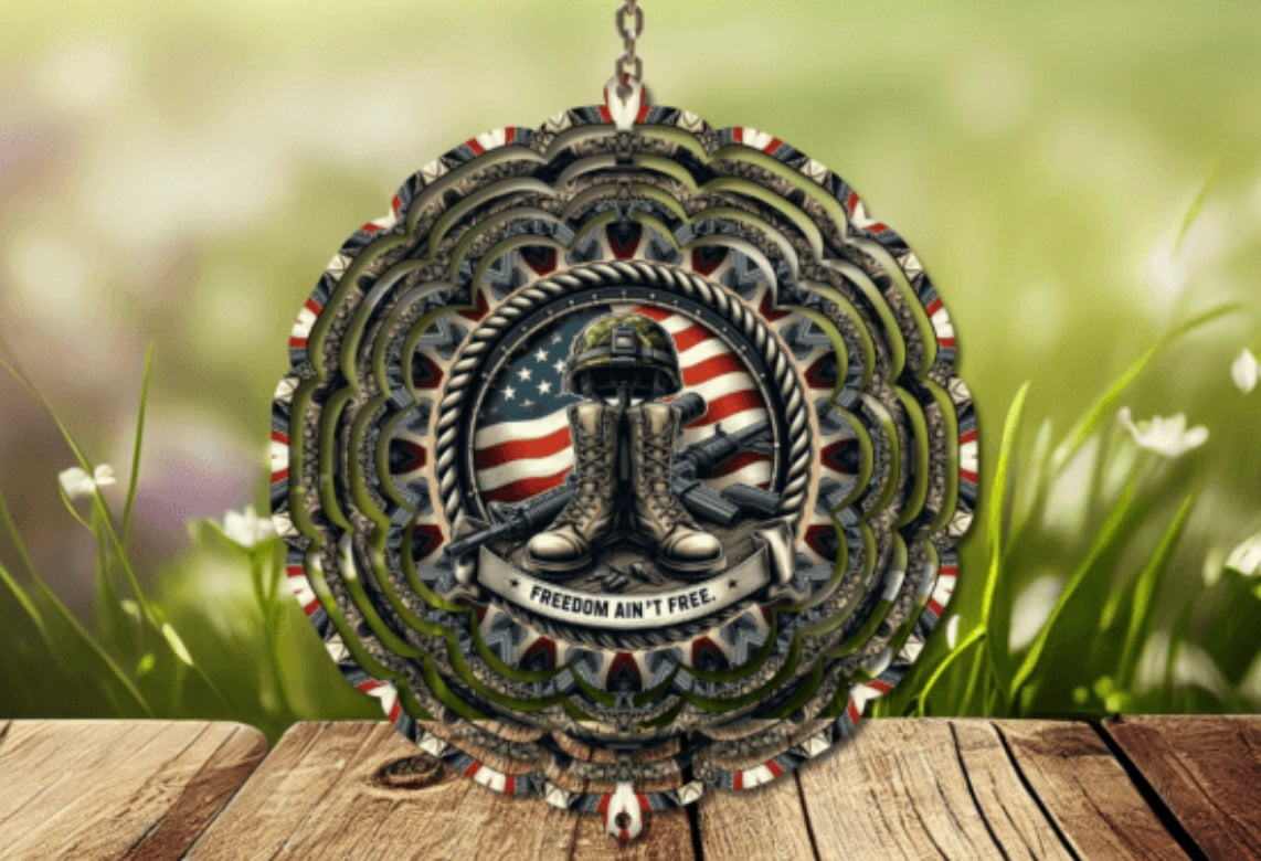 Freedom Isn't Free Wind Spinner