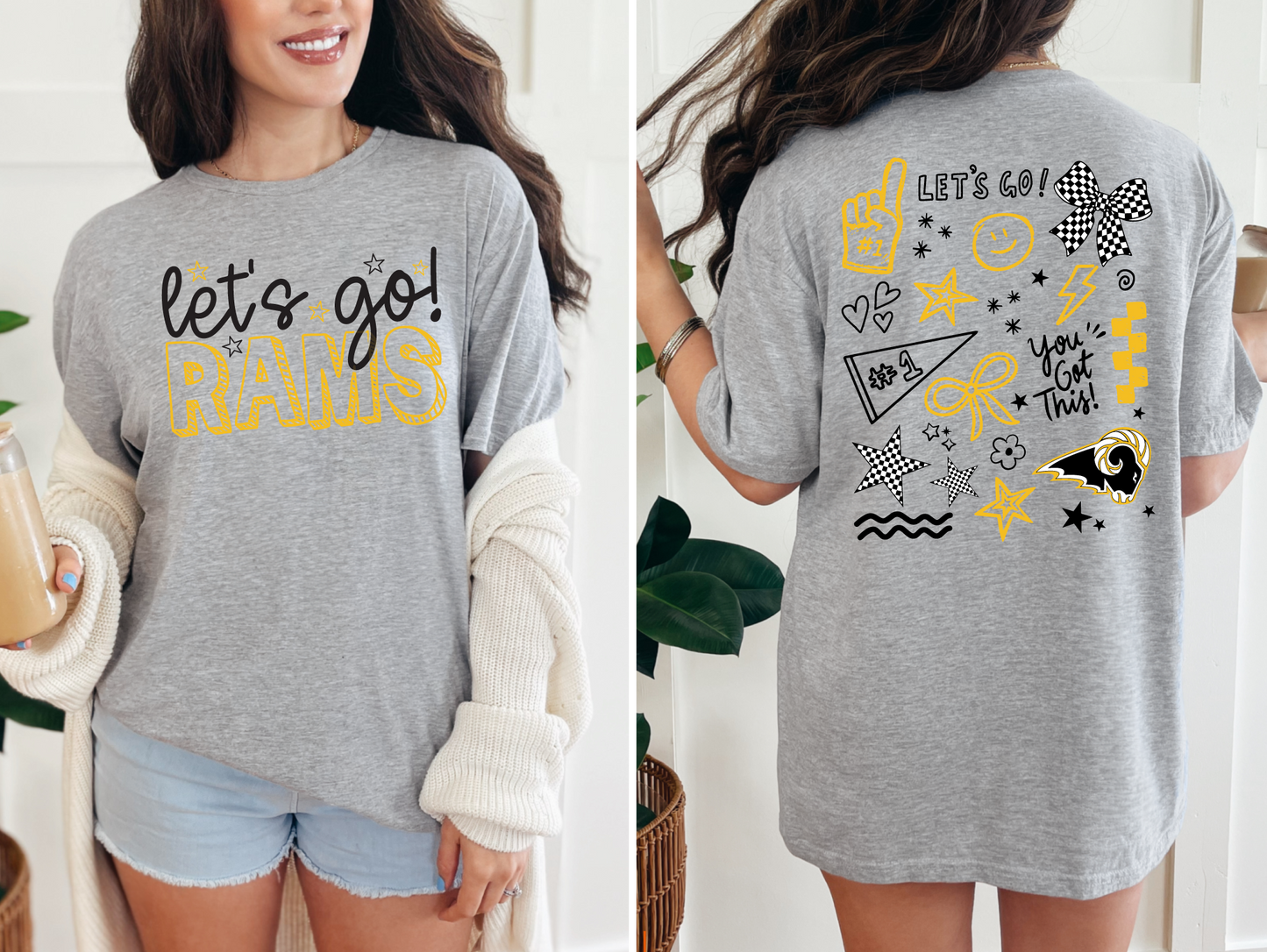 Let's Go Rams Doodle T-Shirt