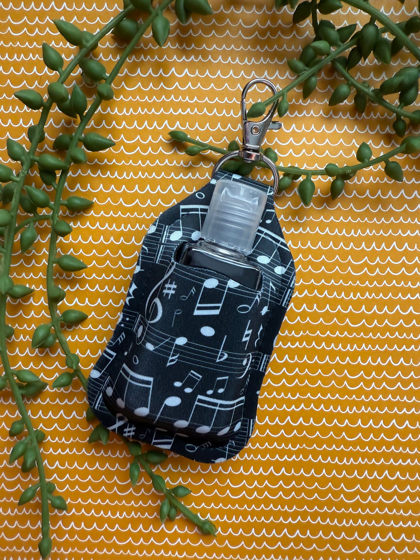 Music Note Hand Sanitizer Holder Keychain