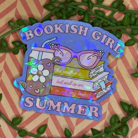 Bookish Girl Summer Sticker