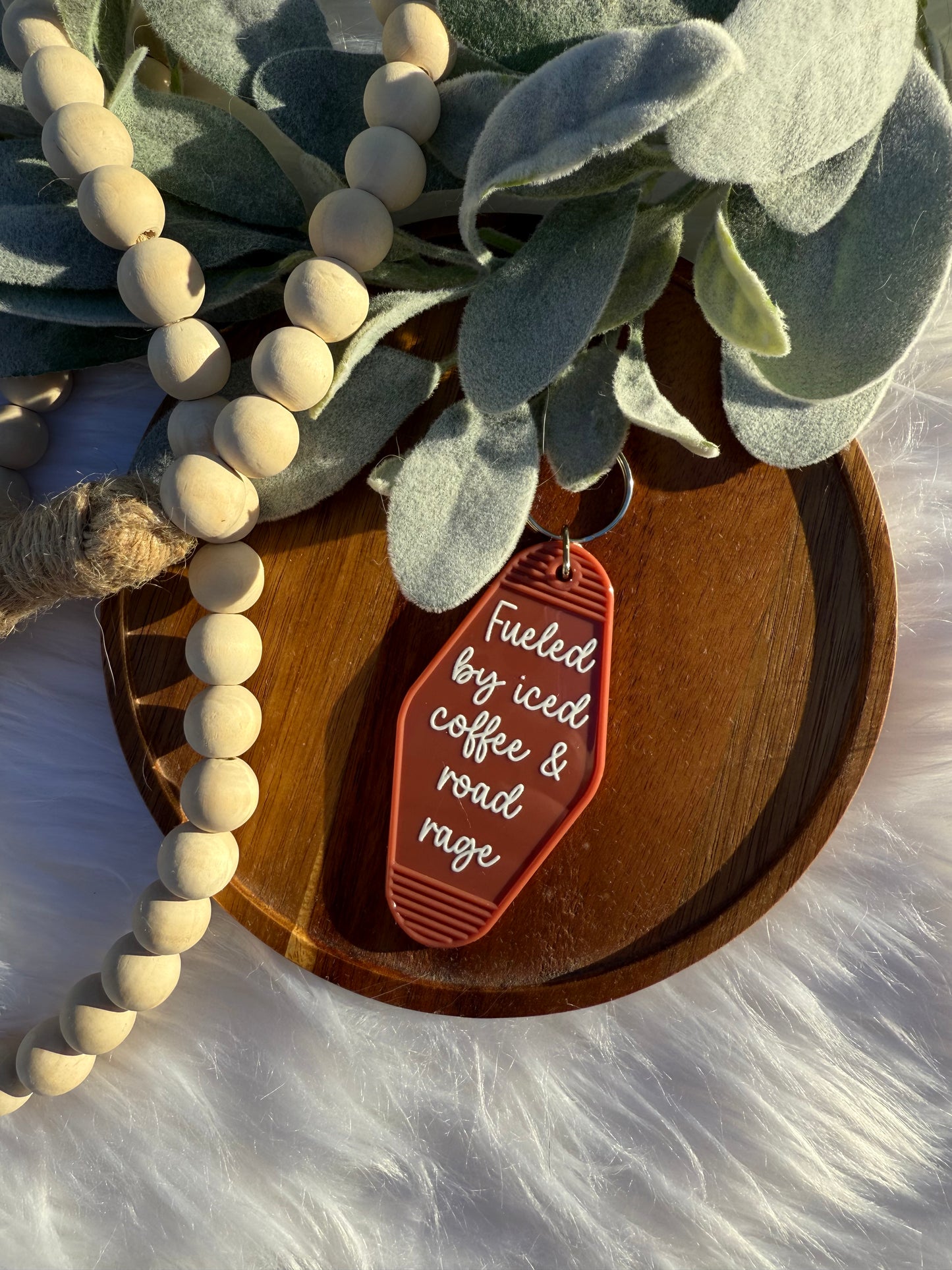 Iced Coffee and Road Rage - Motel Keychain