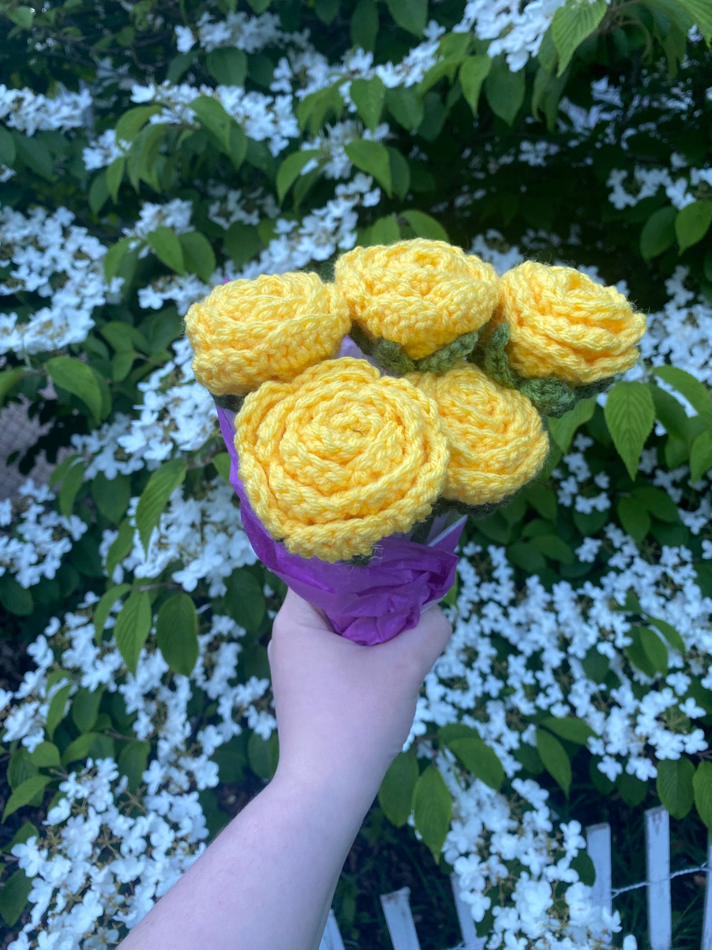 Hand Crocheted Rose Bouquet