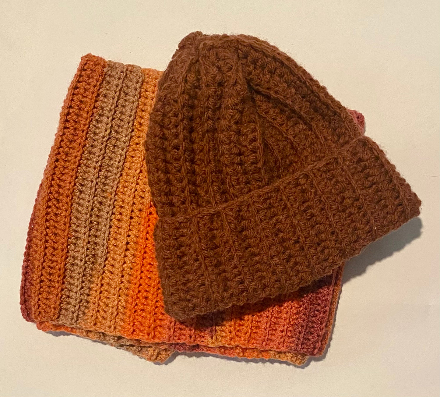 Crocheted Infinity Scarf with Hat