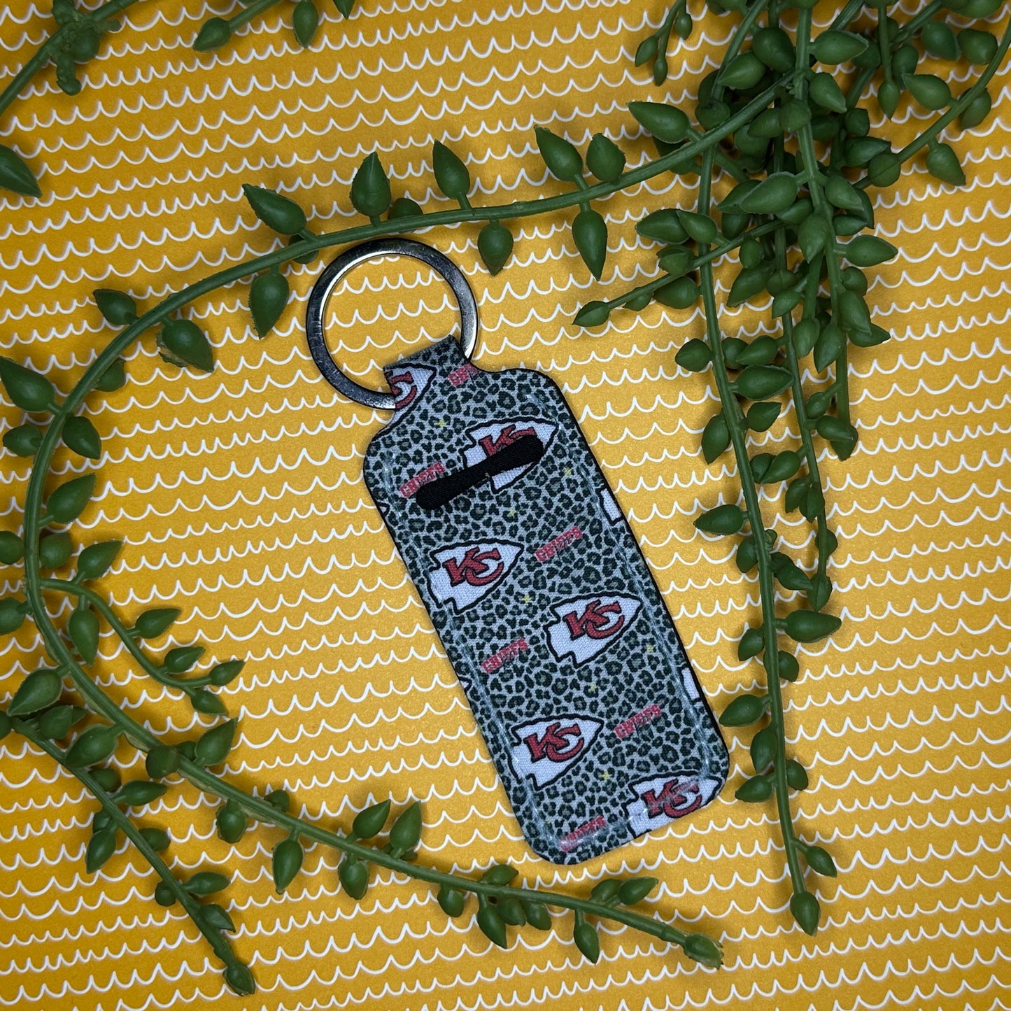 Leopard Chiefs Lip Balm Keychain