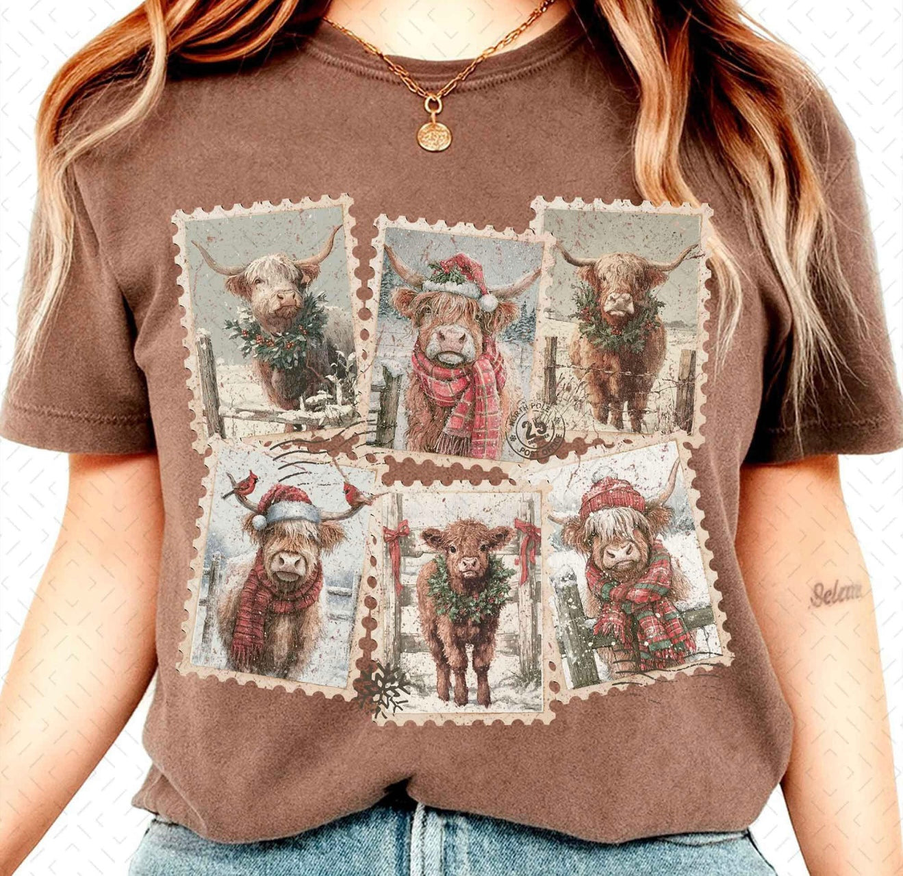 Highland Cow Postage T-shirt