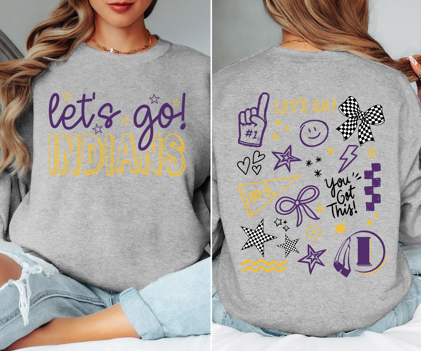 Let's Go Indians Doodle Sweatshirt