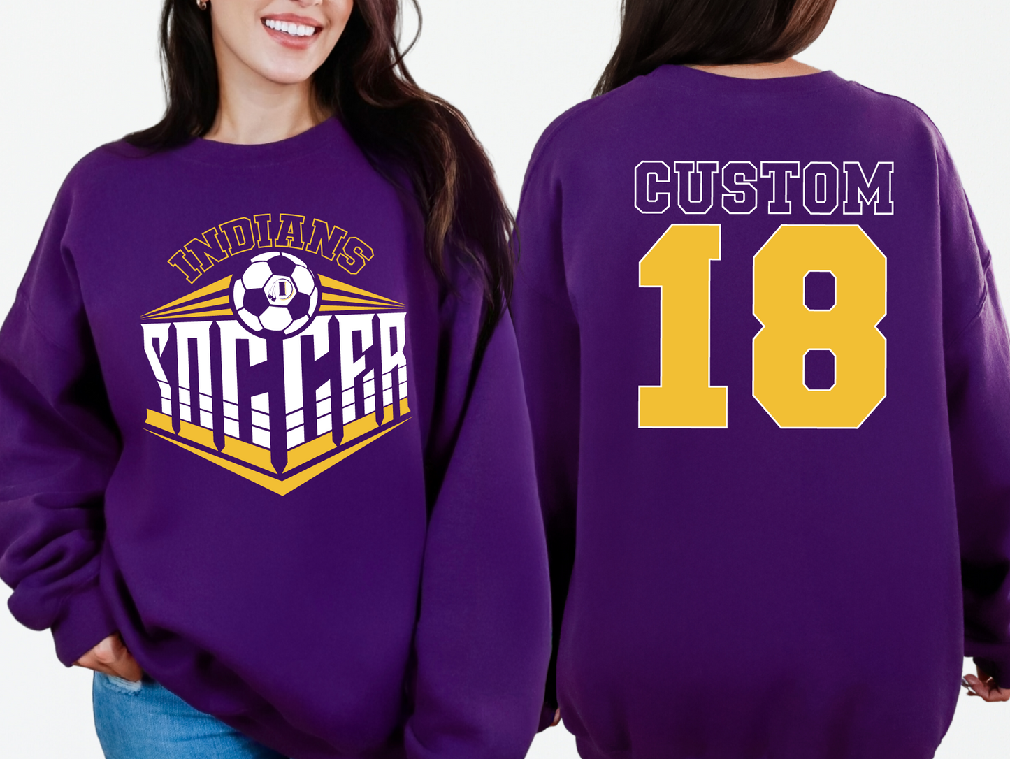 Indianola Indians Soccer Sweatshirt - Customized