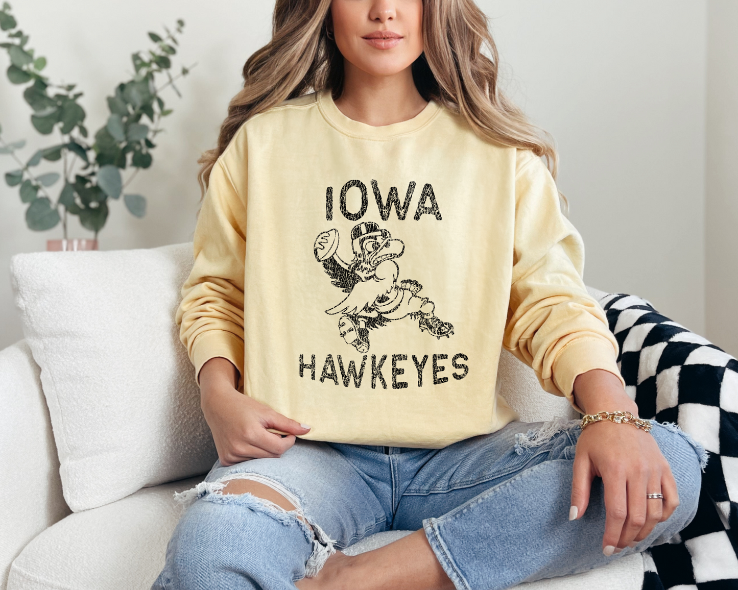 Distressed Iowa Hawkeyes Sweatshirt