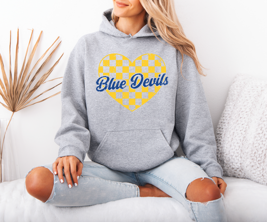 Blue Devils Checkered Heart Sweatshirt