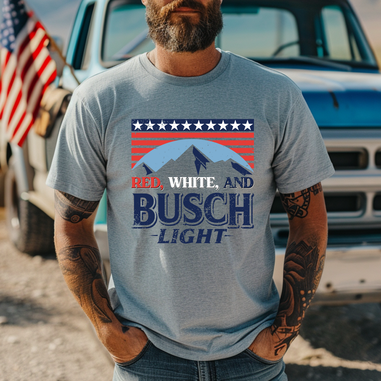 Red, White, and Busch Light T-shirt