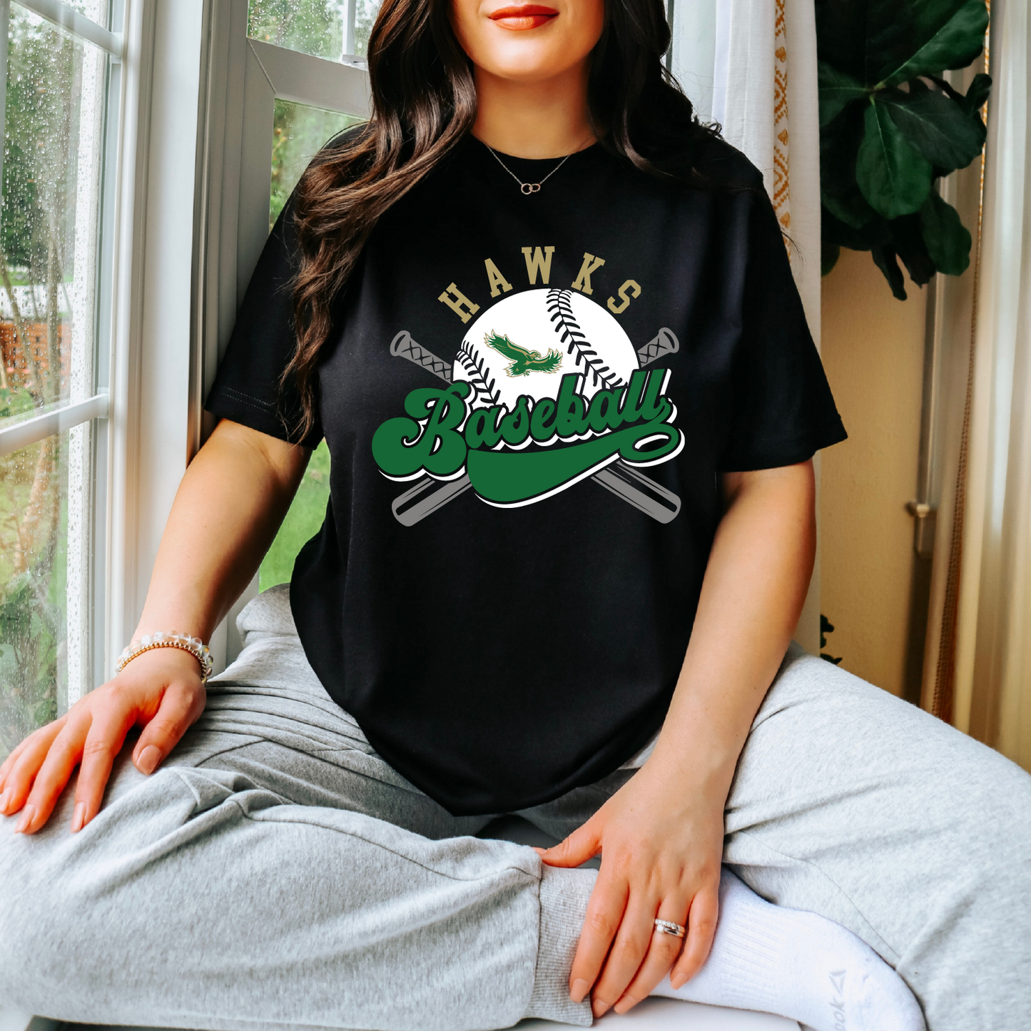 WG Hawks Retro Baseball T-shirt