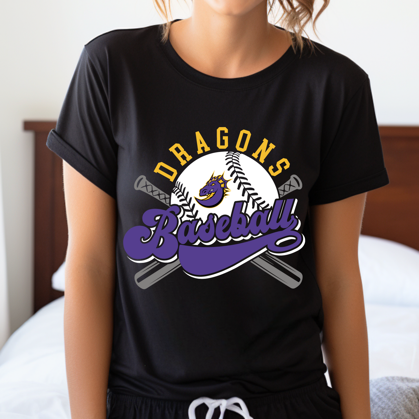 Johnston Dragons Retro Baseball T-shirt