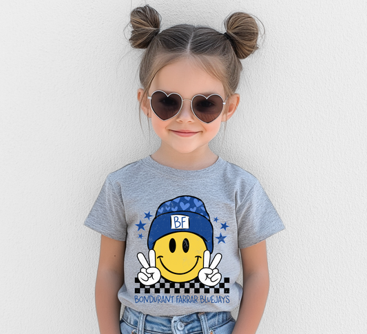 BF Bluejays Smiling Beanie T-Shirt