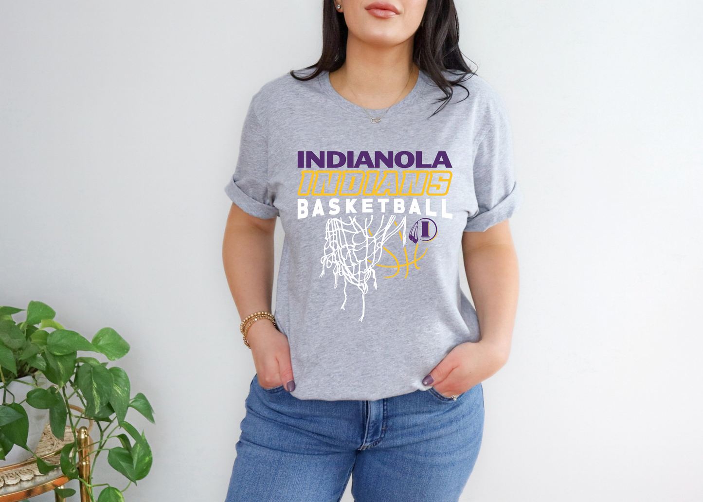 Indianola Indians Basketball Net T-Shirt