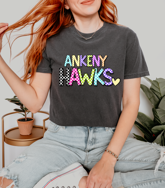 Bright Check Ankeny Hawks T-shirt