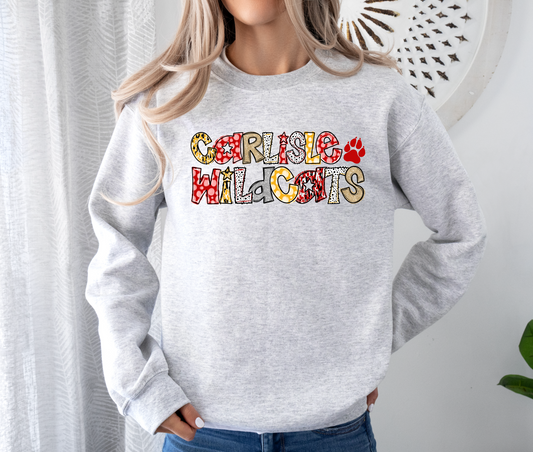 Carlisle Wildcats Glitter Doodle Sweatshirt
