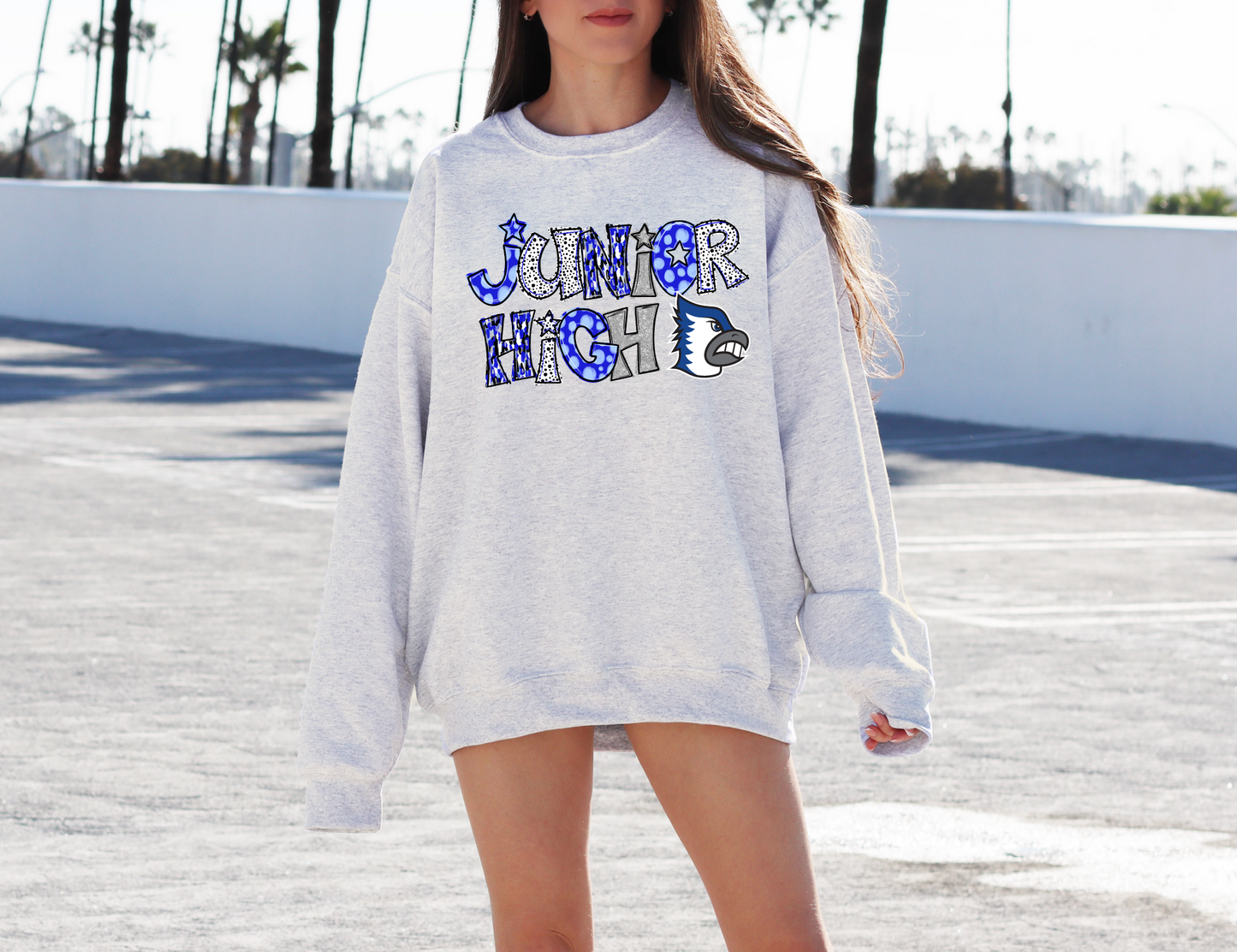 Bondurant-Farrar School Specific Glitter Doodle Sweatshirt