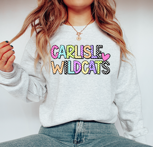 Carlisle Wildcats Bright Check Sweatshirt