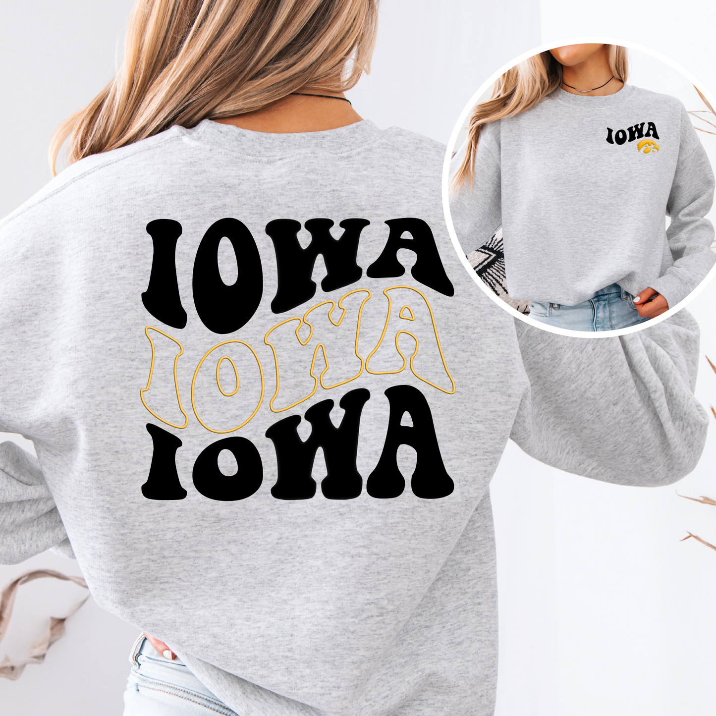 3D Puff Iowa Sweatshirt