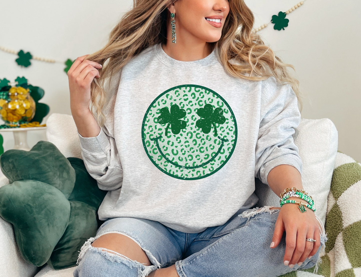 Shamrock Smiley Sweatshirt