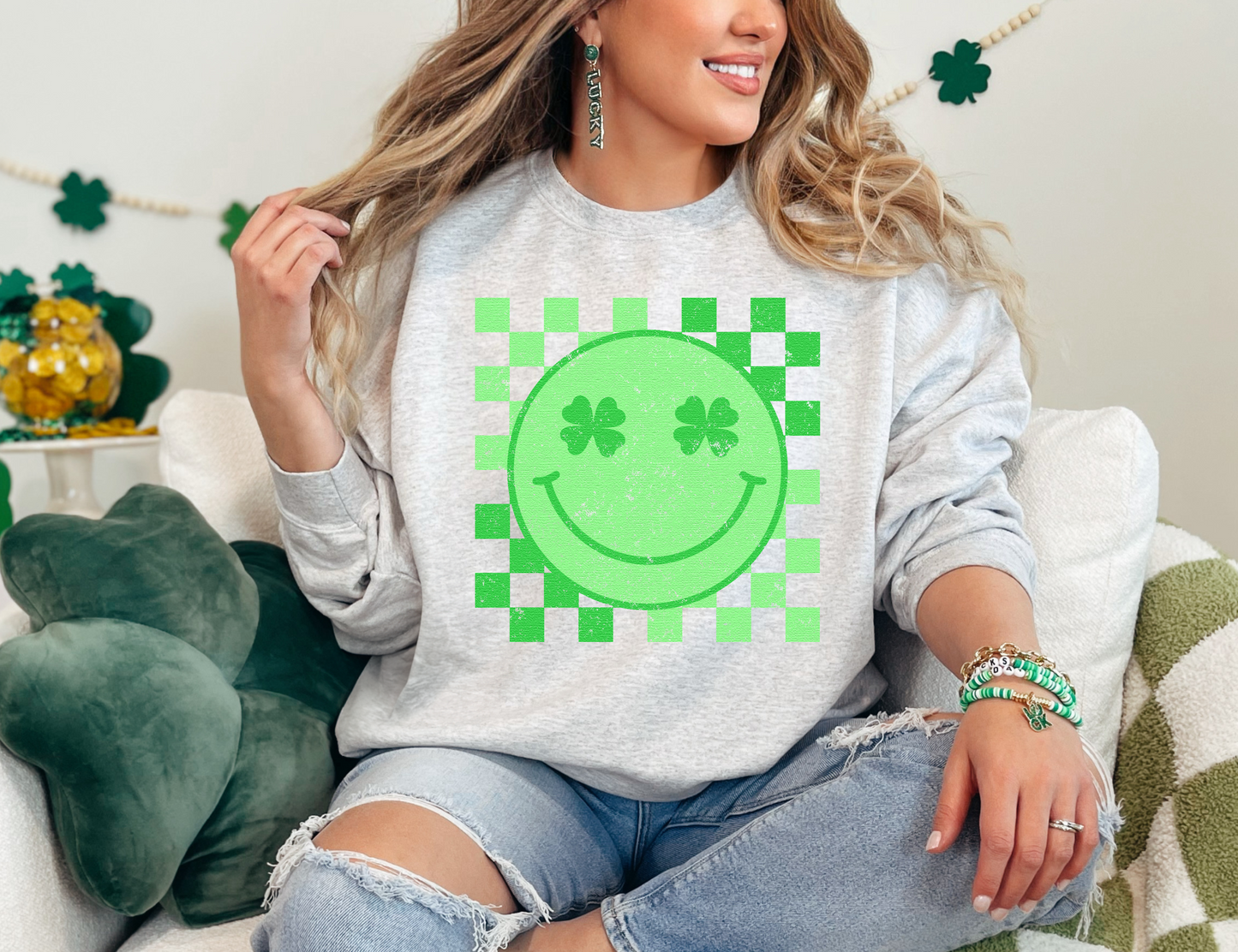 Shamrock Smiley Sweatshirt