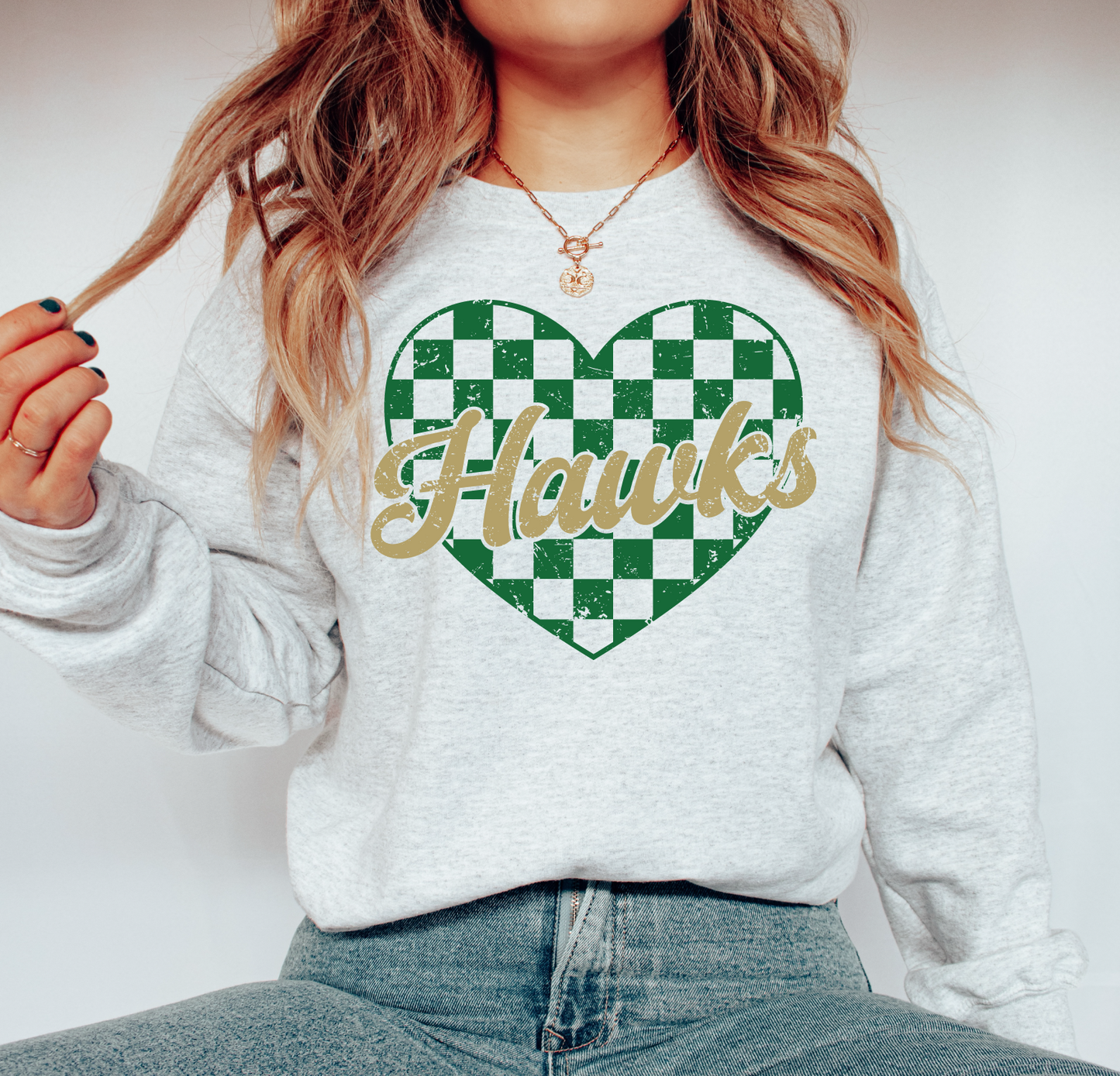 Checkered Heart WG Hawks Sweatshirt