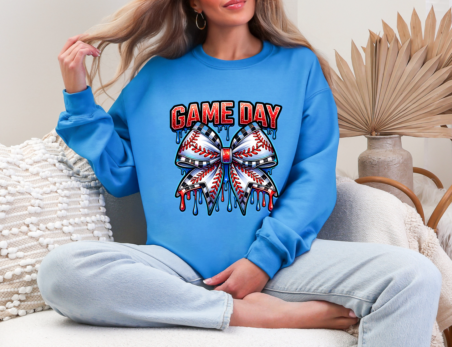 Baseball Game Day Drip Sweatshirt