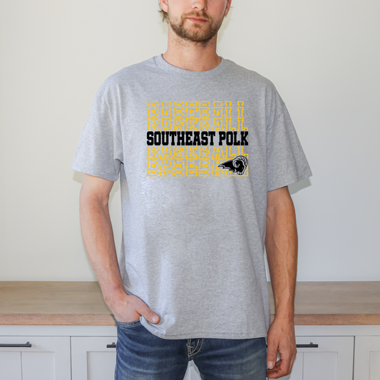 Baseball Stack Rams T-shirt