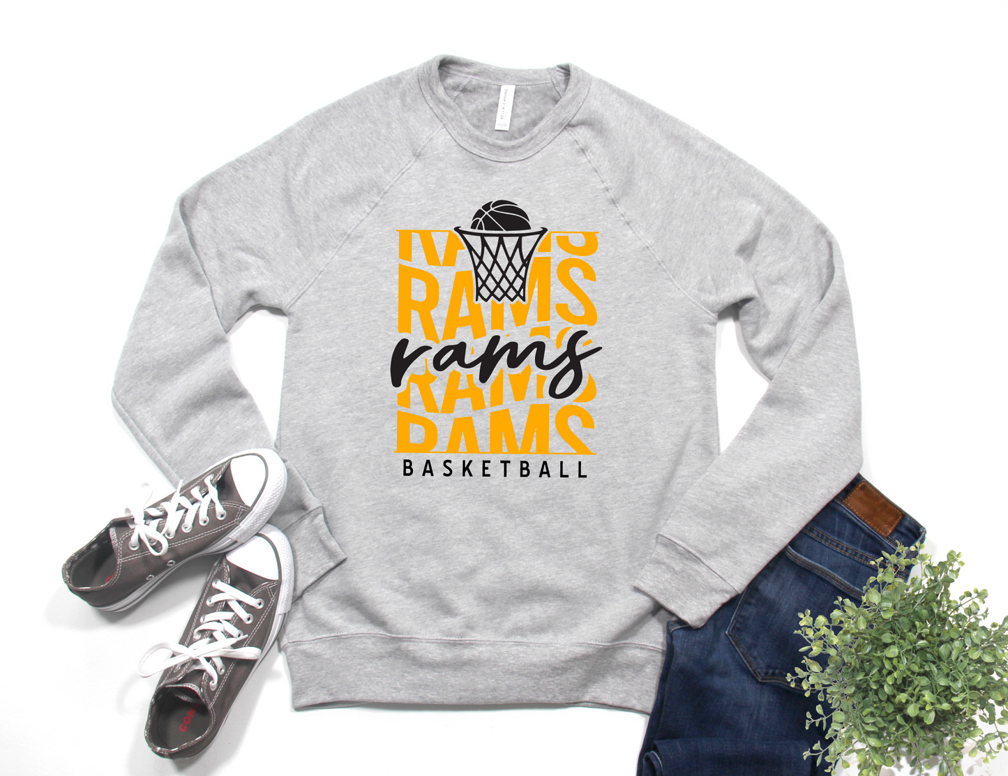 Stacked Rams Basketball Sweatshirt