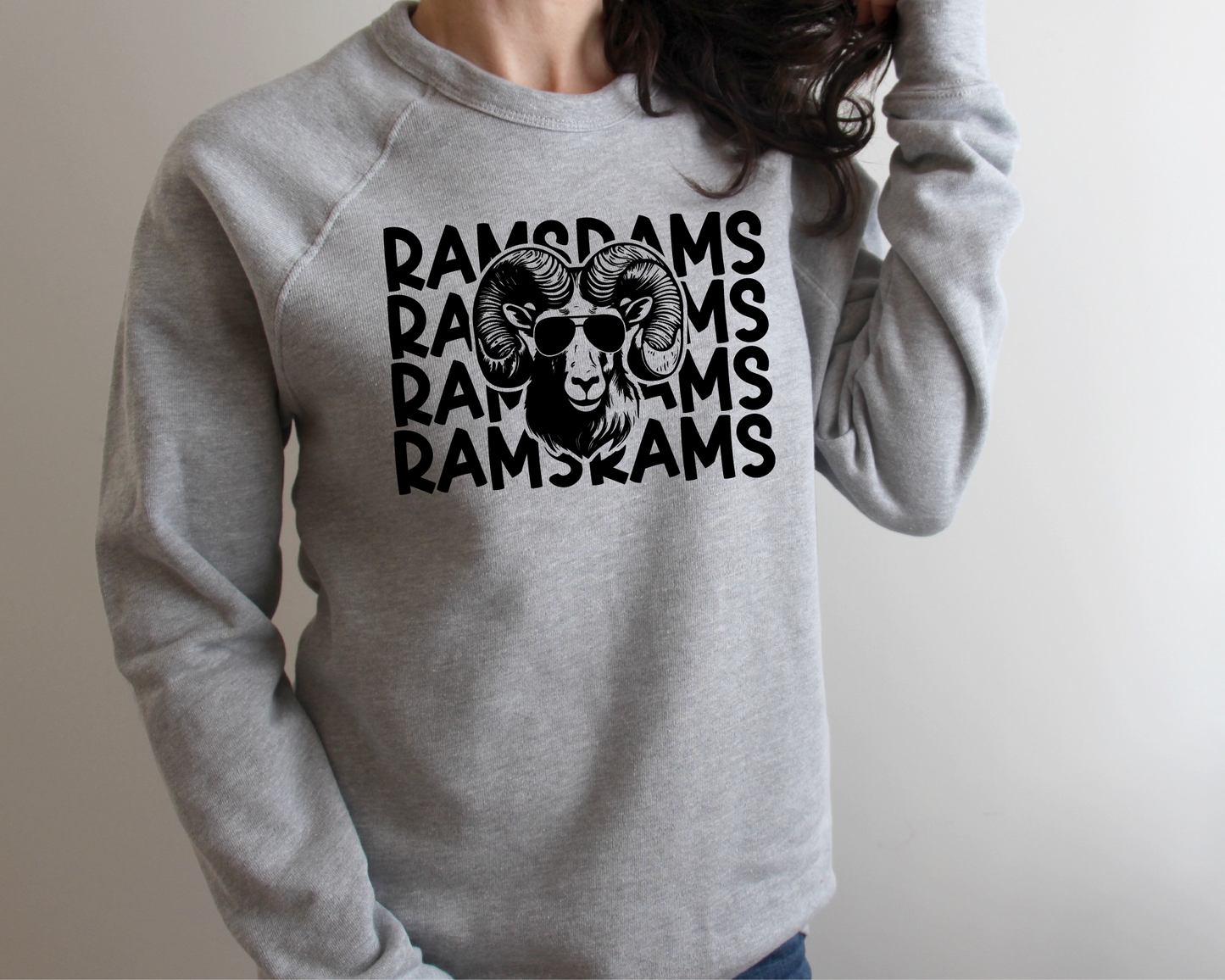 Stacked Rams Sunglasses Sweatshirt