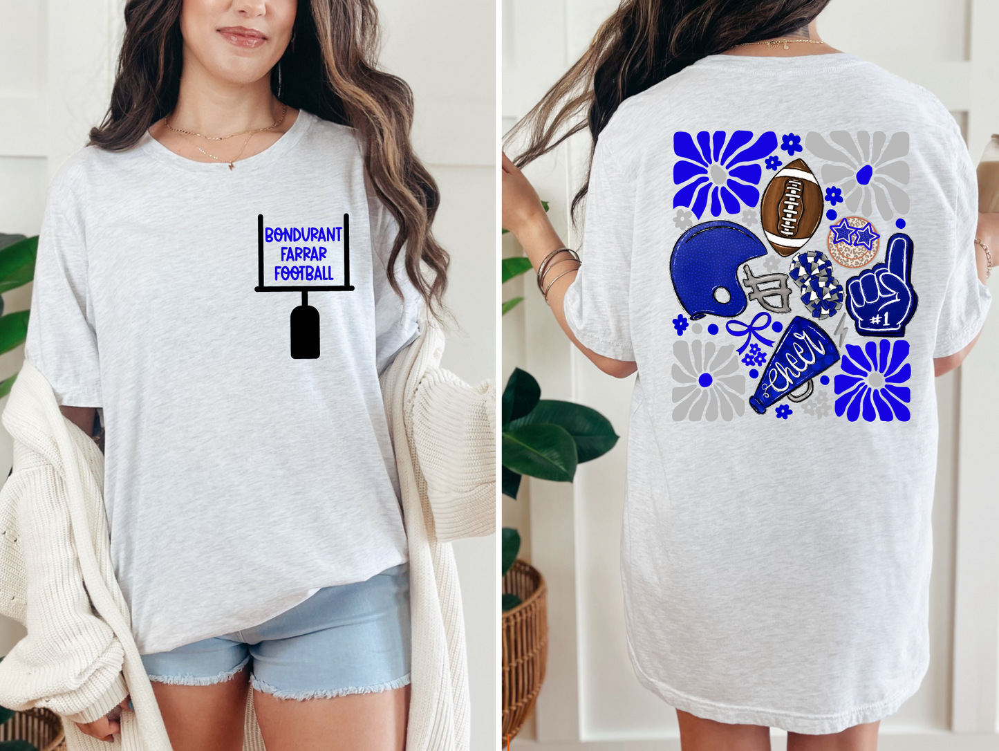 Bluejays Boho Football T-shirt
