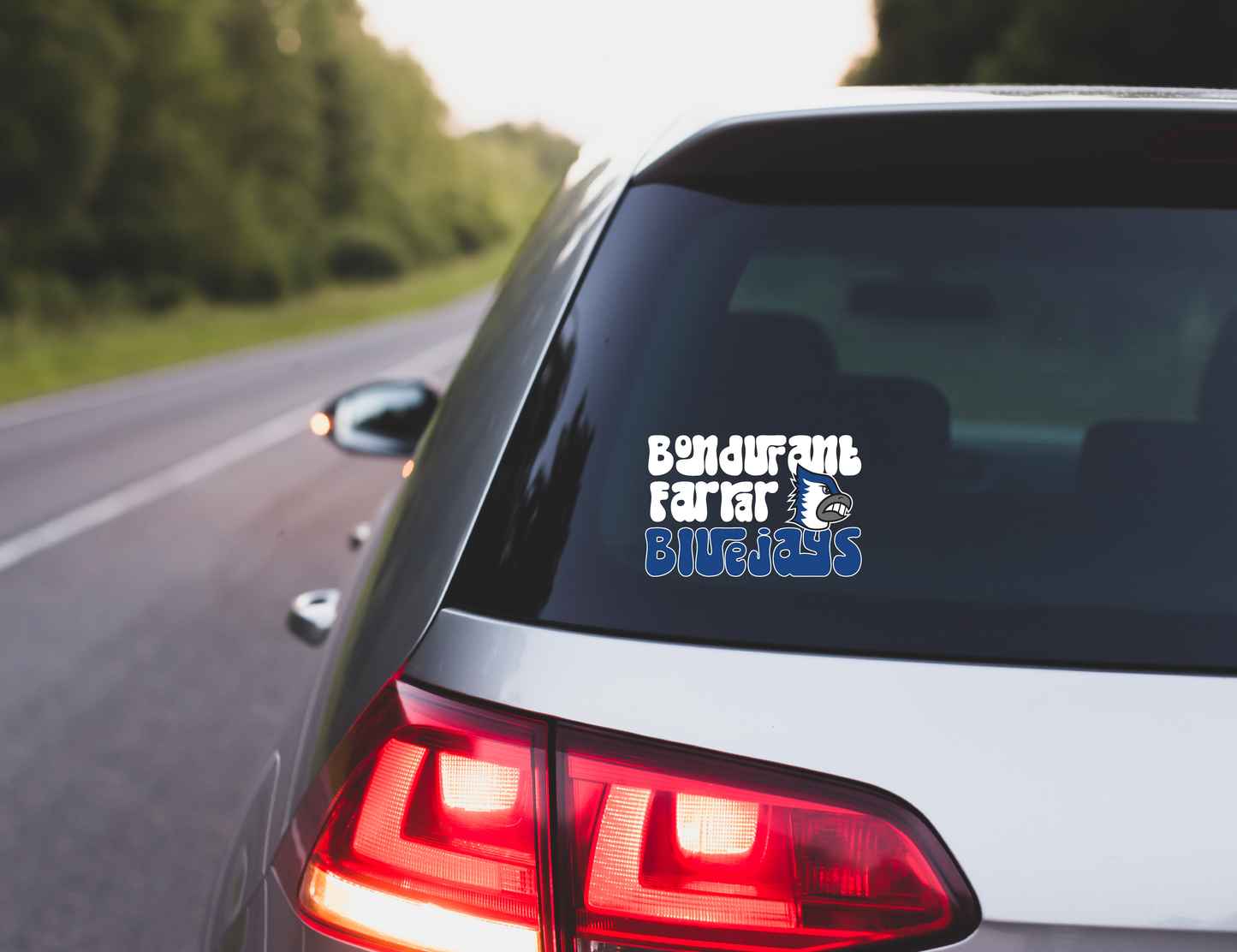 Groovy Bondurant-Farrar Bluejays Decal