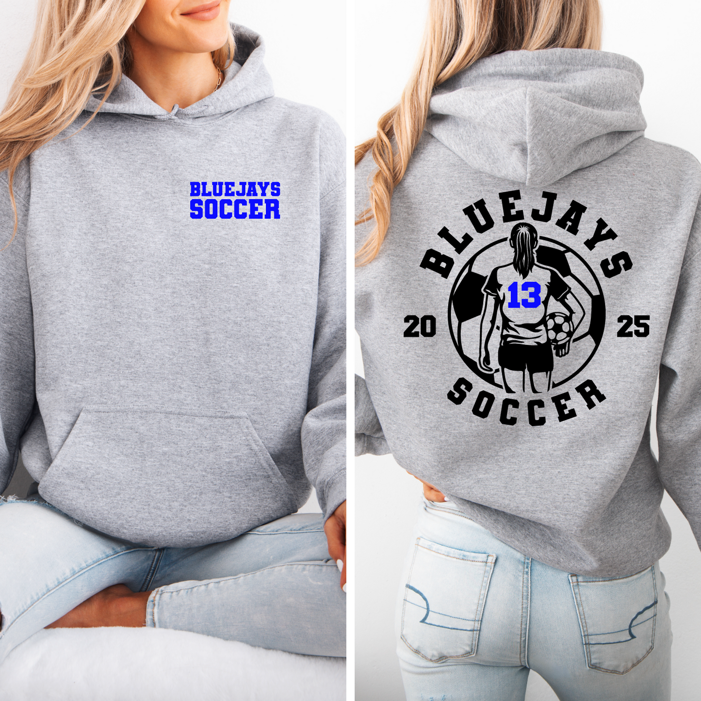 Soccer GIRLS Personalized Bluejays Sweatshirt