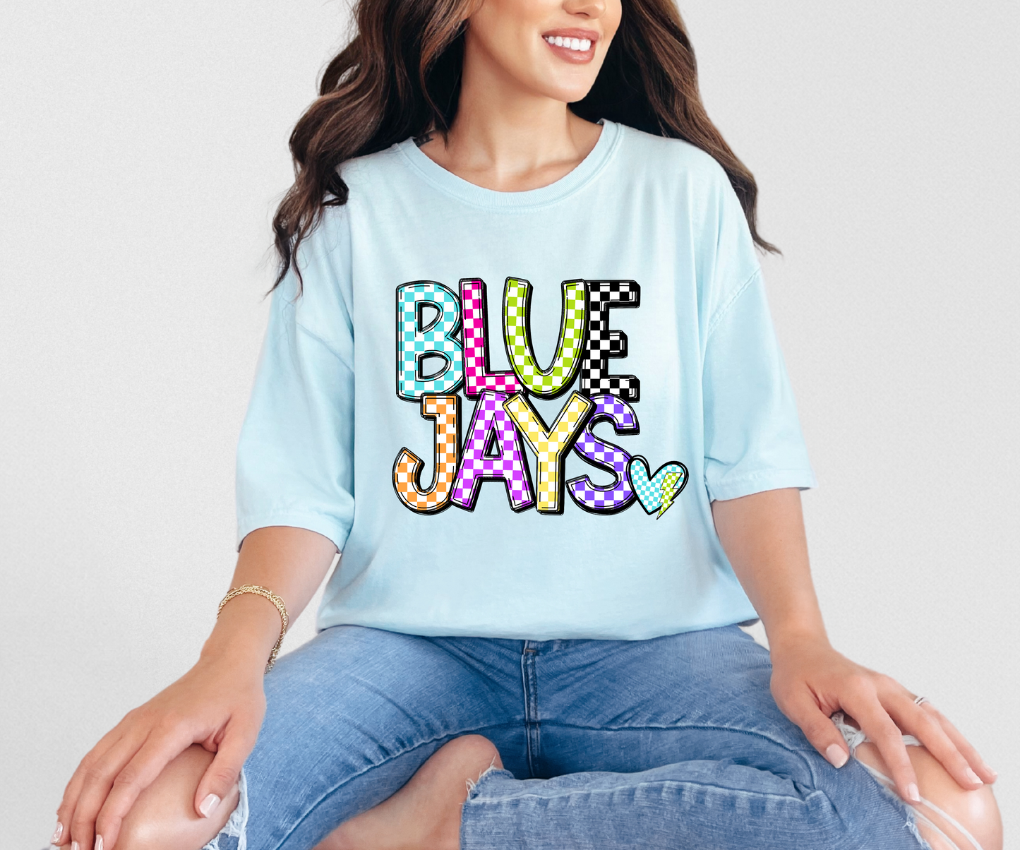 Bright Check Bluejays T-shirt