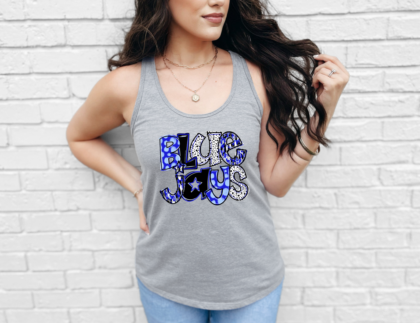 Glitter Doodle Bluejays Tank