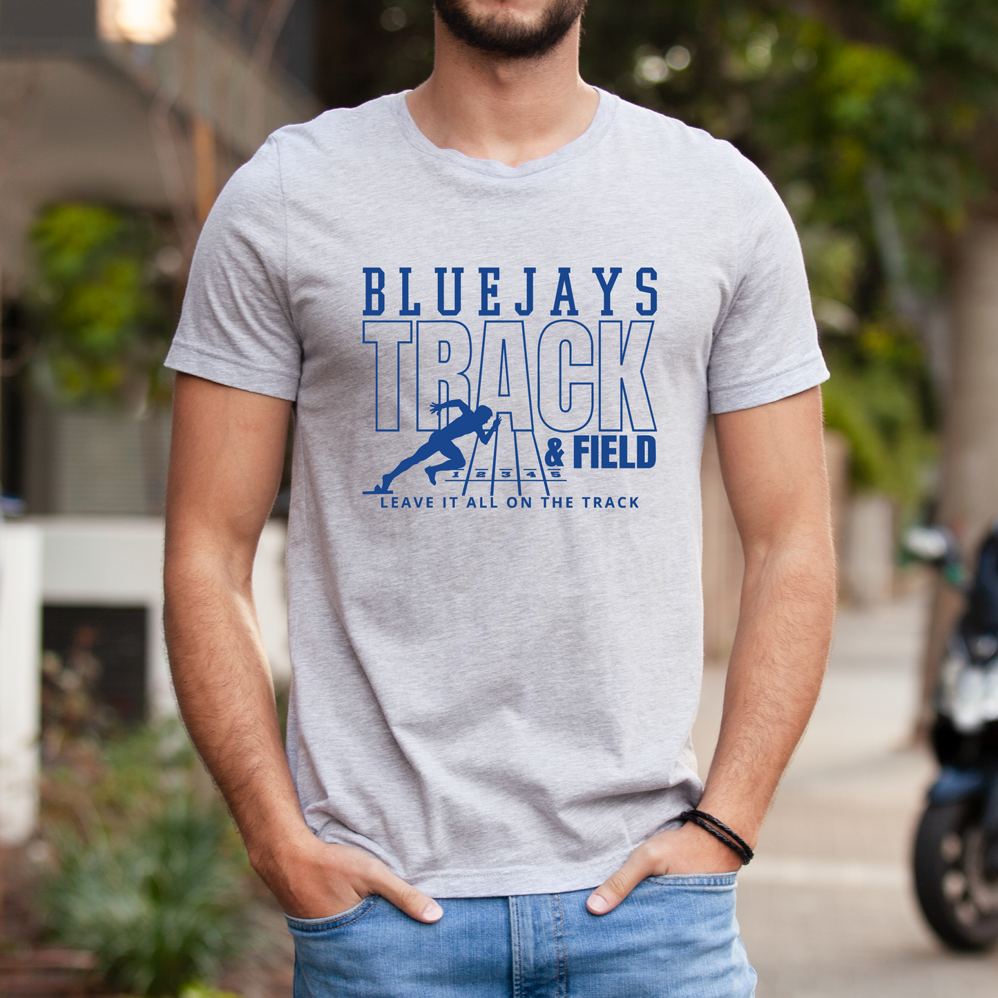 Leave it all on the Track Bluejays T-shirt